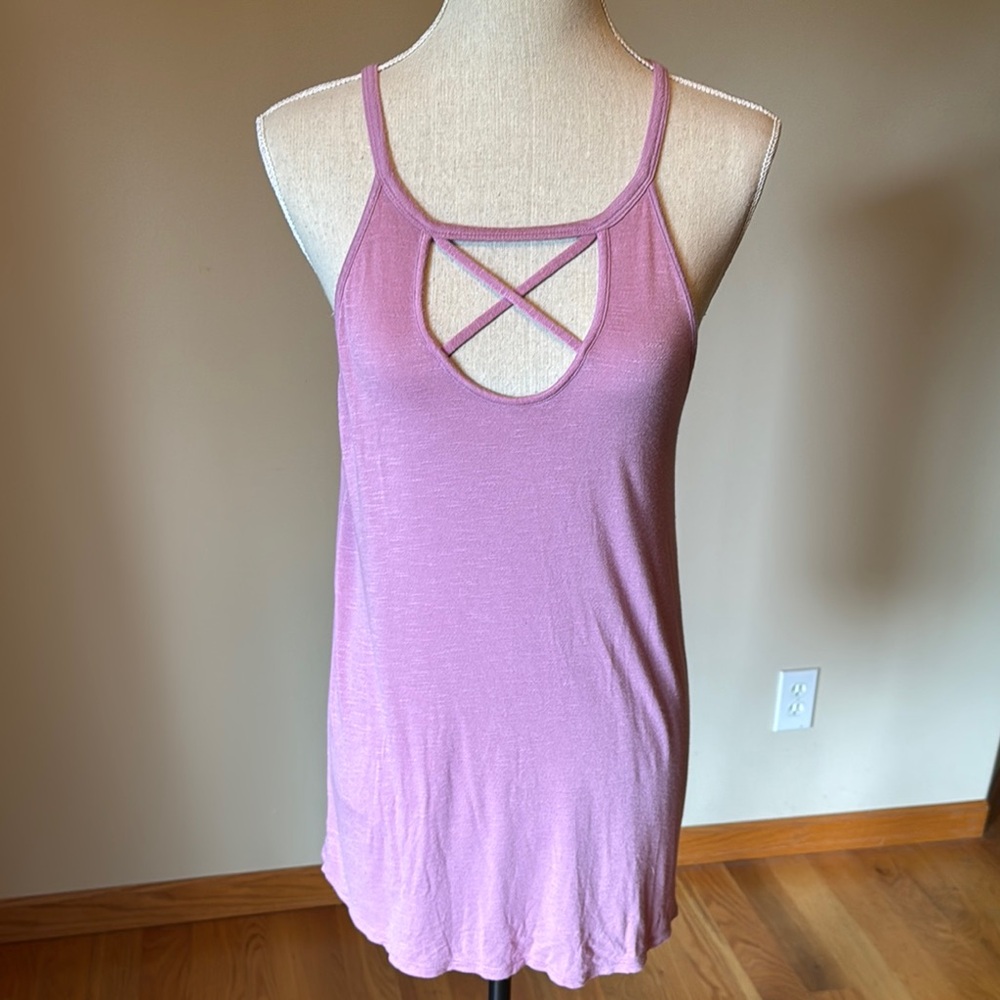 Maurices Purple Cut Out Tank Top
